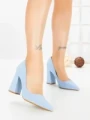Pantofi cu Toc Gros G60-10 BLUE | FESTISIMO