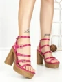 Sandale Dama cu Toc Gros si Platforma Y328-52 FUCSIA | FESTISIMO