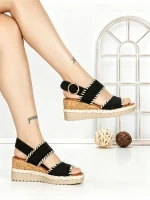 Sandale Dama cu Platforma 22-337 BLACK | STEPHAN