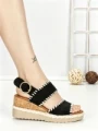 Sandale Dama cu Platforma 22-337 BLACK | STEPHAN