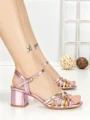 Sandale Dama cu Toc Gros 11-2 PINK | STEPHAN