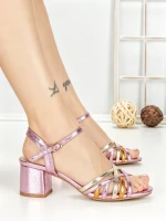 Sandale Dama cu Toc Gros 11-2 PINK | STEPHAN