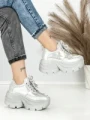 Pantofi Sport Dama cu Platforma 3617 SILVER | MEI