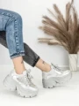 Pantofi Sport Dama cu Platforma 3617 SILVER | MEI