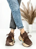 Pantofi Sport Dama cu Platforma 6581-1 BROWN | MEI