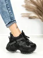 Pantofi Sport Dama cu Platforma 6580-7 BLACK | MEI