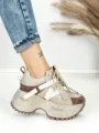 Pantofi Sport Dama cu Platforma 6580-7 APRICOT | MEI