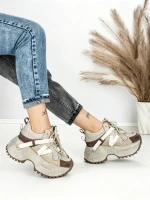 Pantofi Sport Dama cu Platforma 6580-7 APRICOT | MEI