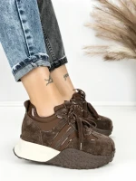 Pantofi Sport Dama cu Platforma 3A1-1 DARK BROWN | MEI