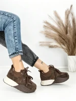Pantofi Sport Dama cu Platforma 3A1-1 DARK BROWN | MEI