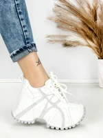 Pantofi Sport Dama cu Platforma 3602 WHITE | MEI