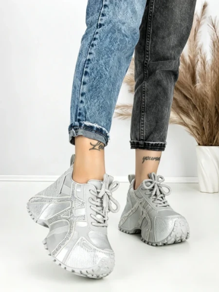 Pantofi Sport Dama cu Platforma 3602 GREY | MEI