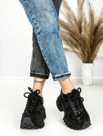 Pantofi Sport Dama cu Platforma 6580-5 BLACK | MEI