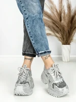 Pantofi Sport Dama cu Platforma 6580-5 SILVER | MEI