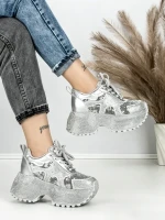 Pantofi Sport Dama cu Platforma 6580-5 SILVER | MEI