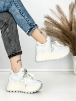 Pantofi Sport Dama cu Platforma 3570 SILVER | MEI
