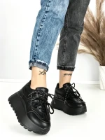 Pantofi Sport Dama cu Platforma 3570 BLACK | MEI