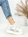 Pantofi Sport Dama din piele naturala 719-2 SILVER | PANTOFUL