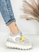 Pantofi Sport Dama din piele naturala 3651-3 GREY | PANTOFUL