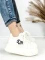 Pantofi Sport Dama din piele naturala 1561-1 WHITE | PANTOFUL