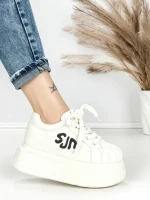 Pantofi Sport Dama din piele naturala 1561-1 WHITE | PANTOFUL