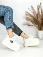 Pantofi Sport Dama din piele naturala 1561-1 WHITE | PANTOFUL