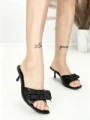 Papuci Dama cu Toc Subtire BE-651 BLACK | BEUE SHOES