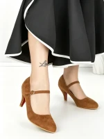 Pantofi cu Toc J-30 CAMEL | CHERIE