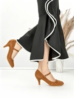 Pantofi cu Toc J-30 CAMEL | CHERIE