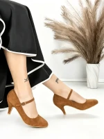Pantofi cu Toc J-30 CAMEL | CHERIE