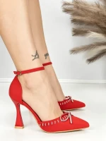 Sandale Dama cu Toc Subtire 6DC8 RED | MEI