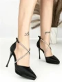 Sandale Dama cu Toc Subtire 6DC6 BLACK | MEI