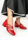 Pantofi cu Toc mic 77-557 RED | CM