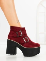 Botine cu Toc Gros 8603B BURDEOS | STEPS HIGHER