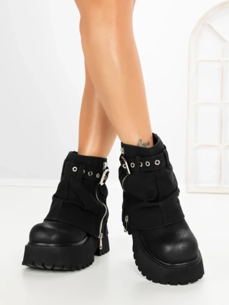 Ghete Dama cu Platforma 8796-16S BLACK | MEI