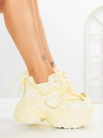 Pantofi Sport Dama cu Platforma 6668-3 YELLOW | MEI