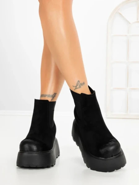 Ghete Dama cu Platforma 8556-2 BLACK | MEI