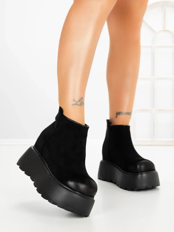 Ghete Dama cu Platforma 8556-3 BLACK | MEI