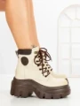 Ghete Dama cu Platforma 8501-3 BEIGE | MEI