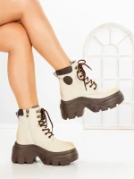Ghete Dama cu Platforma 8501-3 BEIGE | MEI