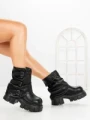 Ghete Dama cu Platforma 9566-21S BLACK | MEI