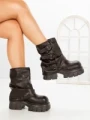 Ghete Dama cu Platforma 9566-21S BROWN | MEI