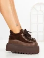 Ghete Dama cu Platforma 9018-1S BROWN | MEI