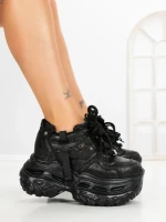 Pantofi Sport Dama cu Platforma 7917-116 BLACK | MEI