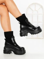 Ghete Dama cu Platforma 8502-1 BLACK | MEI