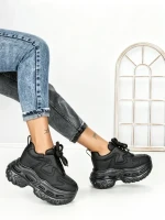 Pantofi Sport Dama cu Platforma 7917-121 BLACK | MEI
