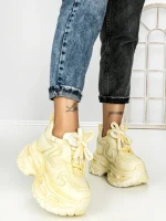Pantofi Sport Dama cu Platforma 7917-121 YELLOW | MEI