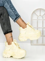Pantofi Sport Dama cu Platforma 7917-121 YELLOW | MEI