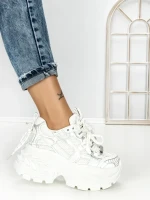 Pantofi Sport Dama cu Platforma 3605 WHITE | MEI