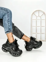 Pantofi Sport Dama cu Platforma 3607 BLACK | MEI